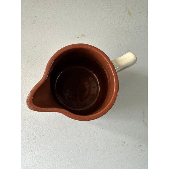 Vintage American Weller Pottery Redware Glazed Contrasting Handle Pitcher - Picture 5 of 5